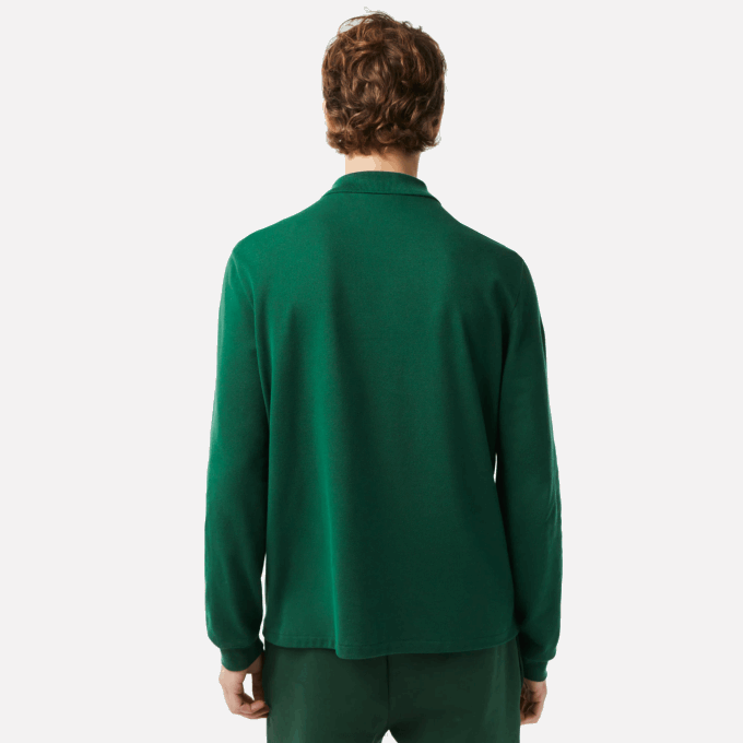 Men Lacoste V0ZN746 Green 132 Original L.12.12 Long Sleeve Polo - Image 3