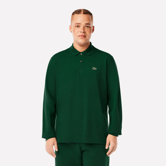 Men Lacoste V0ZN746 Green 132 Original L.12.12 Long Sleeve Polo - Image 5