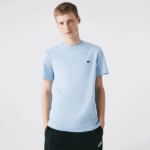 Men Lacoste V0ZN747 Turquoise 733 Regular Fit Speckled Print Cotton Jersey T-Shirt