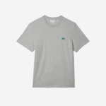 Men Lacoste V0ZN748 Grey Chine 73V Regular Fit Speckled Print Cotton Jersey T-Shirt