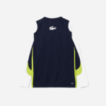 Men Lacoste V0ZN754 Navy Blue Yellow White 692 SPORT Tennis T-Shirt - Image 6