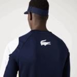 Men Lacoste V0ZN754 Navy Blue Yellow White 692 SPORT Tennis T-Shirt - Image 7