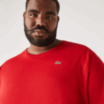 Men Lacoste V0ZN756 Red 240 Crew Neck XL Cotton Jersey T-Shirt - Image 2