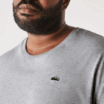 Men Lacoste V0ZN757 Grey Chine CCA Crew Neck XL Cotton Jersey T-Shirt - Image 2