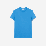 Men Lacoste V0ZN767 Blue 4XA Crew Neck Pima Cotton Jersey T-Shirt - Image 4