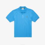 Men Lacoste V0ZN768 Blue 4XA Original L.12.12 Polo with heavy cotton pique