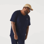 Men Lacoste V0ZN769 Navy Blue 166 Crew Neck XL Cotton Jersey T-Shirt - Image 2