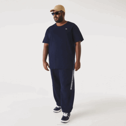 Men Lacoste V0ZN769 Navy Blue 166 Crew Neck XL Cotton Jersey T-Shirt