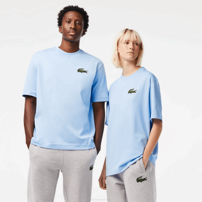 men_lacoste_v0zn76_blue_hbp_loose_fit_large_crocodile_organic_cotton_t_shirt.png Men Lacoste V0ZN76 Blue HBP Loose Fit Large Crocodile Organic Cotton T-Shirt - Image 1