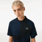 Men Lacoste V0ZN770 Black Blue 985 SPORT Slim Fit Seamless Tennis Polo - Image 2