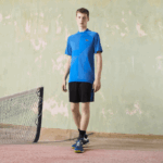 Men Lacoste V0ZN771 Blue Yellow PTH SPORT Slim Fit Seamless Tennis Polo - Image 2