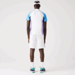 Men Lacoste V0ZN779 White Navy Blue Purple 6HU SPORT Thermo-Regulating Pique Tennis Polo - Image 3