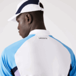 Men Lacoste V0ZN779 White Navy Blue Purple 6HU SPORT Thermo-Regulating Pique Tennis Polo - Image 5