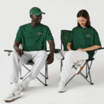 Men Lacoste V0ZN77 Green 132 Loose Fit Large Crocodile Organic Cotton T-Shirt