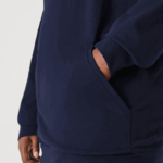 Men Lacoste V0ZN781 Navy Blue 166 XL Hooded T-Shirt - Image 3