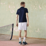 Men Lacoste V0ZN784 Navy Blue Purple Green XC3 SPORT Ultra-Dry Pique Tennis Polo - Image 2