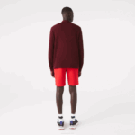 Men Lacoste V0ZN788 Bordeaux SXL Original L.12.12 Long Sleeve Heathered Polo - Image 2