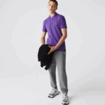 Men Lacoste V0ZN789 Purple S5Z Original L.12.12 Slim Fit Polo