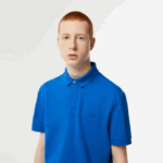 Men Lacoste V0ZN78 Blue KXB Smart Paris Stretch Cotton Pique Polo - Image 2