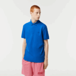 Men Lacoste V0ZN78 Blue KXB Smart Paris Stretch Cotton Pique Polo