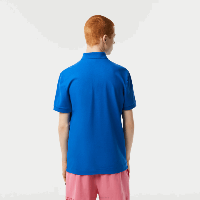 Men Lacoste V0ZN78 Blue KXB Smart Paris Stretch Cotton Pique Polo - Image 3