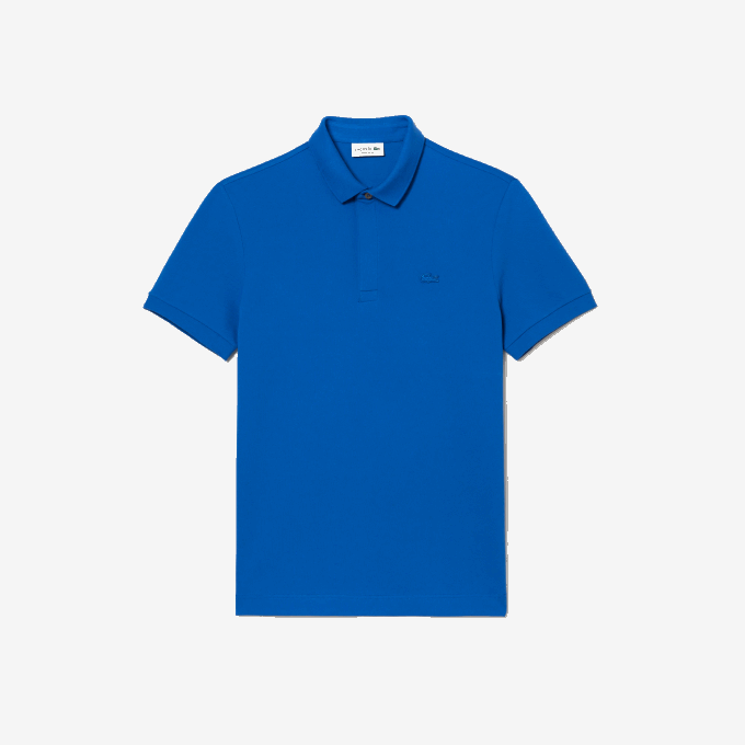 Men Lacoste V0ZN78 Blue KXB Smart Paris Stretch Cotton Pique Polo - Image 4