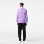 Men Lacoste V0ZN790 Purple GFU Hooded Cotton Jersey Sweatshirt - Image 3