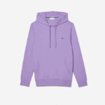 Men Lacoste V0ZN790 Purple GFU Hooded Cotton Jersey Sweatshirt - Image 4