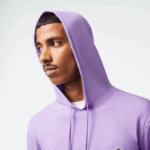 Men Lacoste V0ZN790 Purple GFU Hooded Cotton Jersey Sweatshirt - Image 5