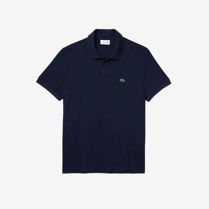 Men Lacoste V0ZN791 Navy Blue 166 Regular Fit Pima Cotton Polo - Image 5