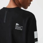 Men Lacoste V0ZN797 Black 031 Loose Fit Print T-Shirt - Image 4