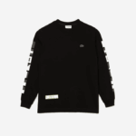 Men Lacoste V0ZN797 Black 031 Loose Fit Print T-Shirt - Image 5