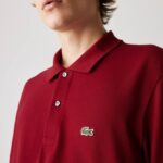 Men Lacoste V0ZN799 Bordeaux 476 Original L.12.12 Long Sleeve Polo - Image 3