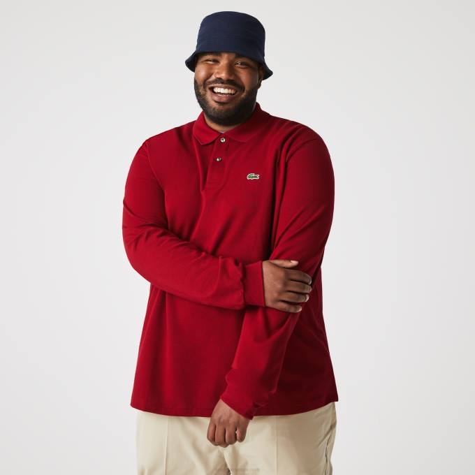 Men Lacoste V0ZN799 Bordeaux 476 Original L.12.12 Long Sleeve Polo - Image 4