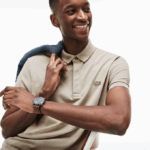 Men Lacoste V0ZN79 Beige AE0 Smart Paris Stretch Cotton Pique Polo - Image 3
