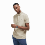 Men Lacoste V0ZN79 Beige AE0 Smart Paris Stretch Cotton Pique Polo - Image 5