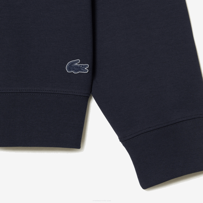 Men Lacoste V0ZN7 Blue KXE Loose Fit Branded Sweatshirt - Image 5