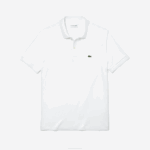 Men Lacoste V0ZN802 White 001 Regular Fit Pima Cotton Polo - Image 4