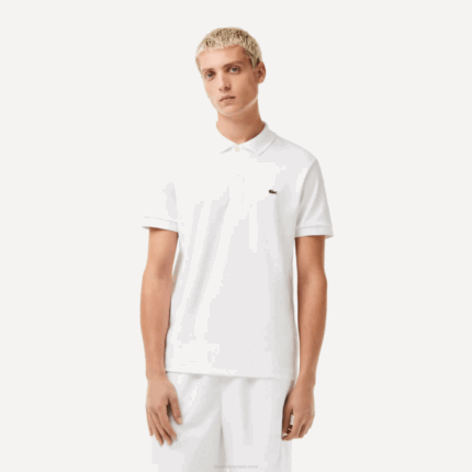 Men Lacoste V0ZN802 White 001 Regular Fit Pima Cotton Polo