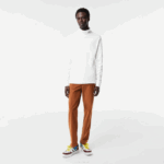Men Lacoste V0ZN803 White 001 Organic Cotton Turtleneck T-Shirt - Image 2