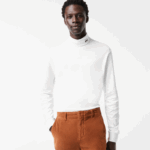 Men Lacoste V0ZN803 White 001 Organic Cotton Turtleneck T-Shirt