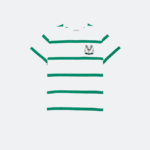 Men Lacoste V0ZN805 White Green FXT Tennis Embroidered Crew Neck Striped Cotton Jersey T-Shirt