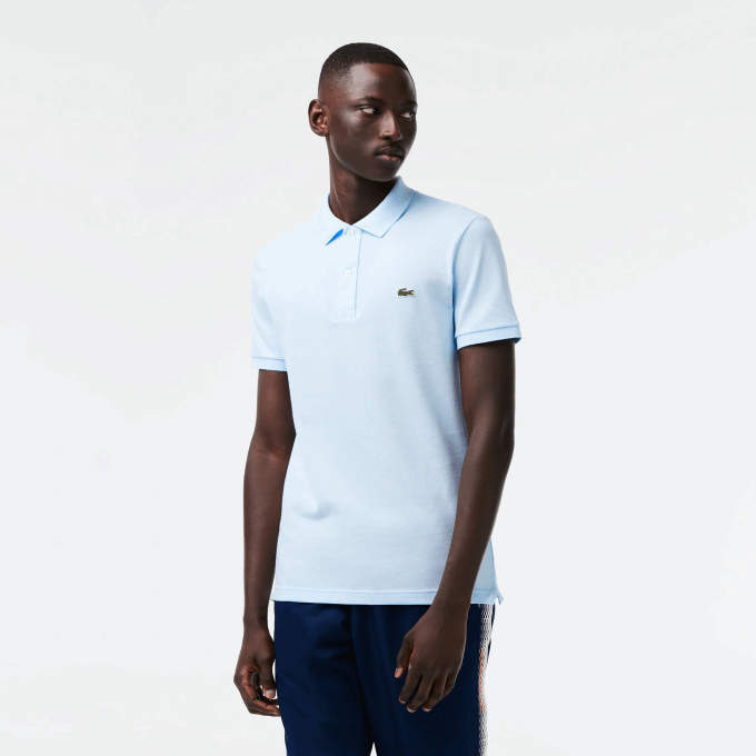 Men Lacoste V0ZN806 Light Blue T01 Original L.12.12 Slim Fit Polo - Image 1