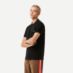 Men Lacoste V0ZN807 Black 031 Regular Fit Pima Cotton Polo