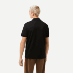 Men Lacoste V0ZN807 Black 031 Regular Fit Pima Cotton Polo - Image 3