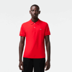 Men Lacoste V0ZN808 Red 240 Regular Fit Pima Cotton Polo