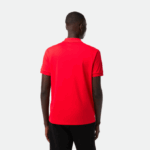 Men Lacoste V0ZN808 Red 240 Regular Fit Pima Cotton Polo - Image 3