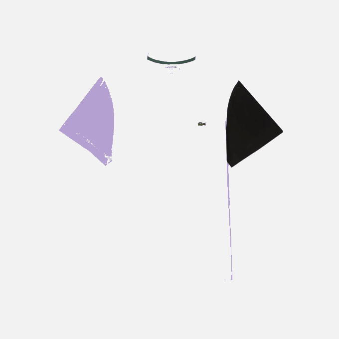 Men Lacoste V0ZN813 White Purple Black UWX Regular Fit Colorblock Cotton Jersey T-Shirt - Image 4