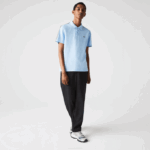 Men Lacoste V0ZN815 Blue HBP Lettered Band Ultra-Lightweight Cotton Polo - Image 2