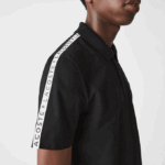 Men Lacoste V0ZN816 Black 031 Lettered Band Ultra-Lightweight Cotton Polo - Image 4